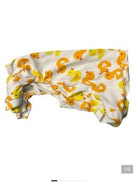 Yellow Rubber Duck Duckie Dog Puppy Onesie Pajamas - For Small Dog